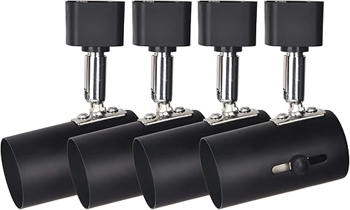 Cabezas de iluminación de riel de voltaje de línea universal tipo H E26 (sin bombilla), listado ETL, paquete de 4