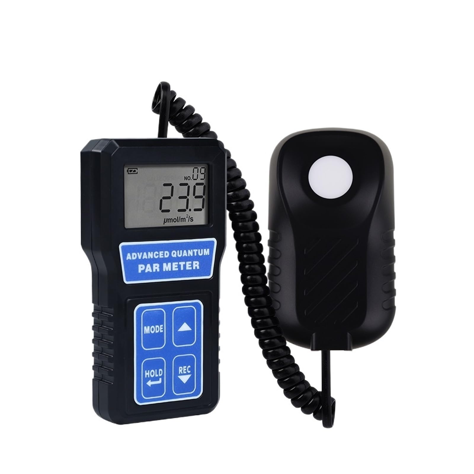 Medidor de luz, Medidor PAR, comprobador de luz PPFD, fotosíntesis, Longitud de Onda de 400-700 NM, con selección de Modo de Sensor, Pantalla LCD Grande
