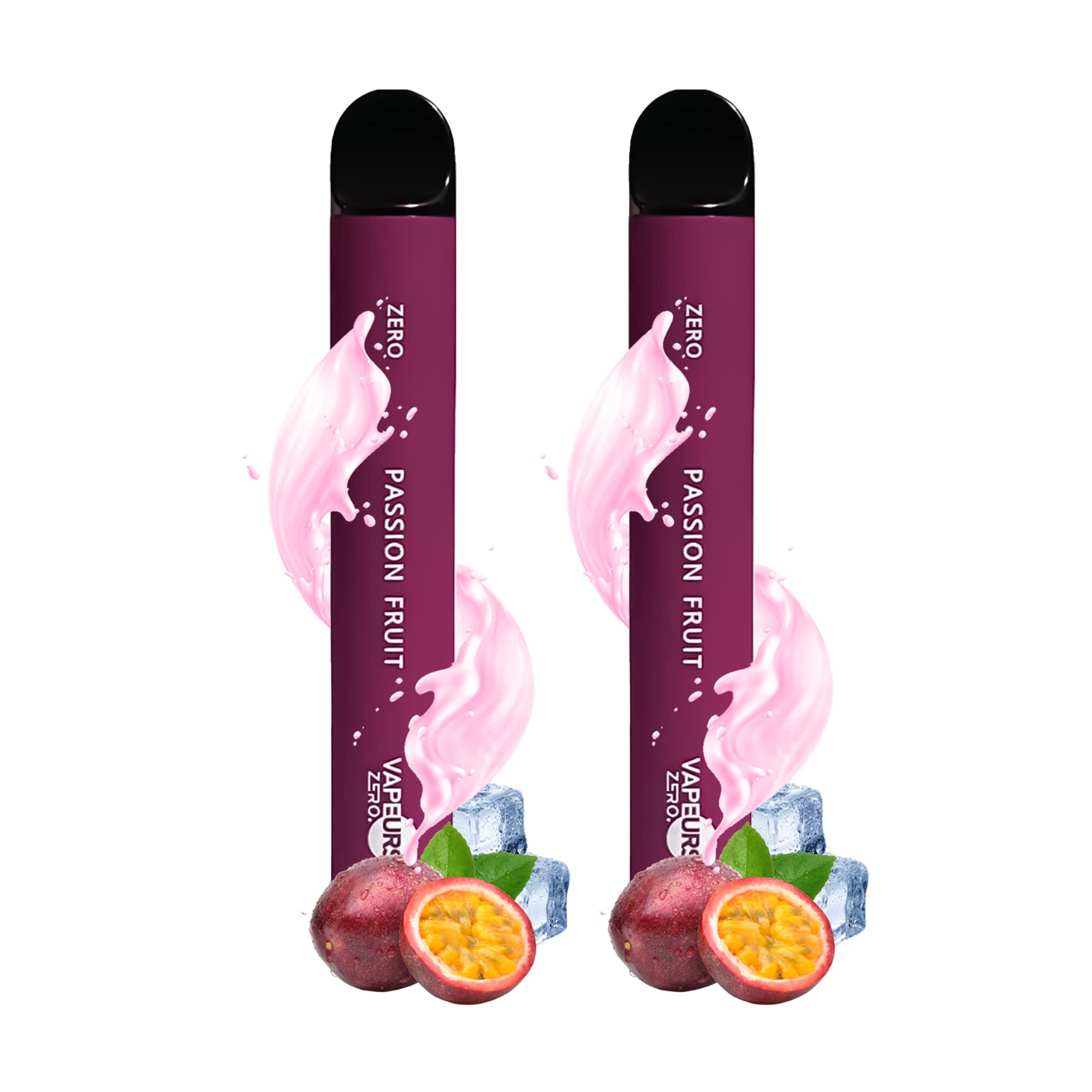 2 x Vapeurs Disposable Vape E Cigarettes Puff Bar Pen Device Vapour Juice E-Liquid No Nicotine 0mg (Passion Fruit)