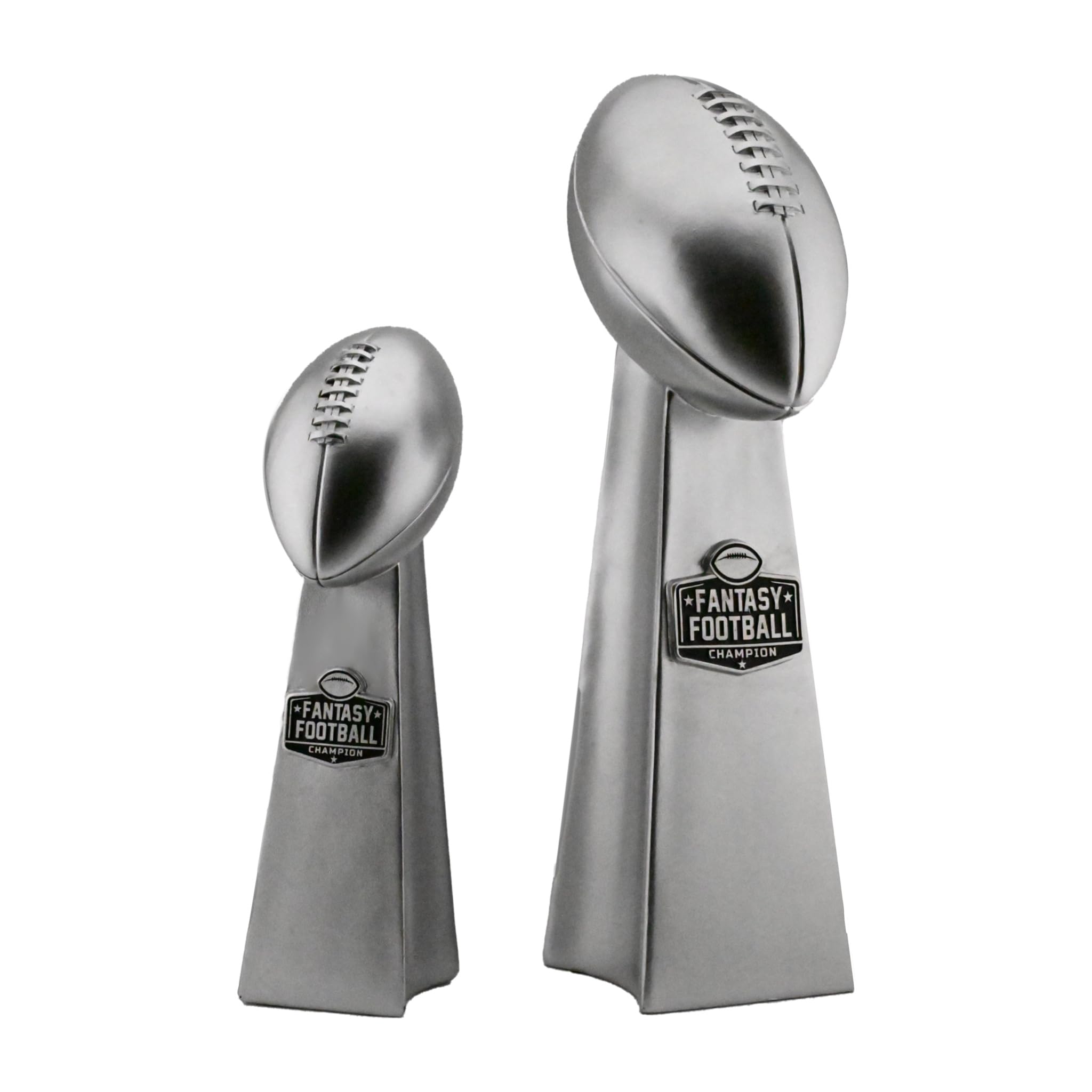 Trofeo Fantasy Football Championship – Replica del trofeo di calcio con finitura argentata per vincitore della lega, trofeo fantasy premium da esposizione, durevole trofeo Fantasy Football Award