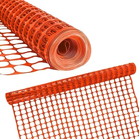 Houseables Hundezaun Gartenzaun 122 x 3048 cm 1 Pack Orange Kunststoff Netz Geflügelnetz Tierabsperrung temporäre Zäune Cover