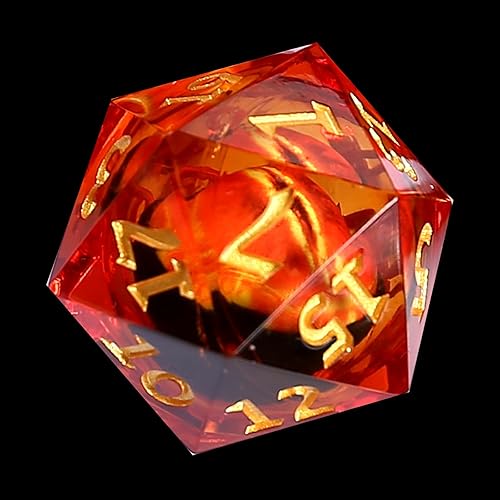 DND - Juego de dados Dungeons and Dragons, 7 piezas con núcleo líquido, dados de resina de borde afilado D&D Dungeons and Dragons con caja de