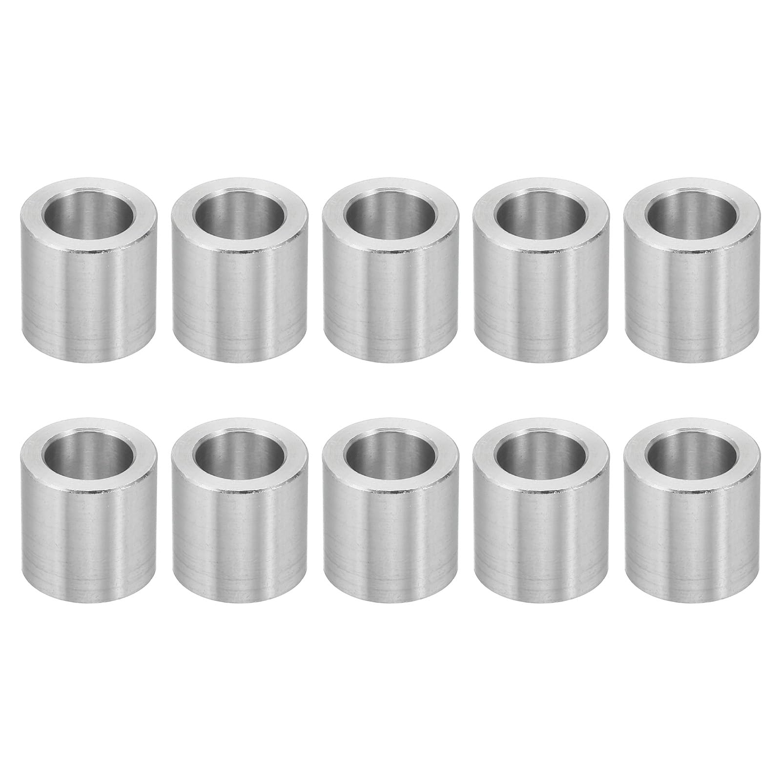 PATIKIL M10 Aluminum Spacers, 10 Pcs Metal Spacer Aluminum 10.2mm ID x 16mm OD x 15.9mm L Aluminum Spacer Screw Standoff Round for 3/8" M10 Screw Bolts — image 1