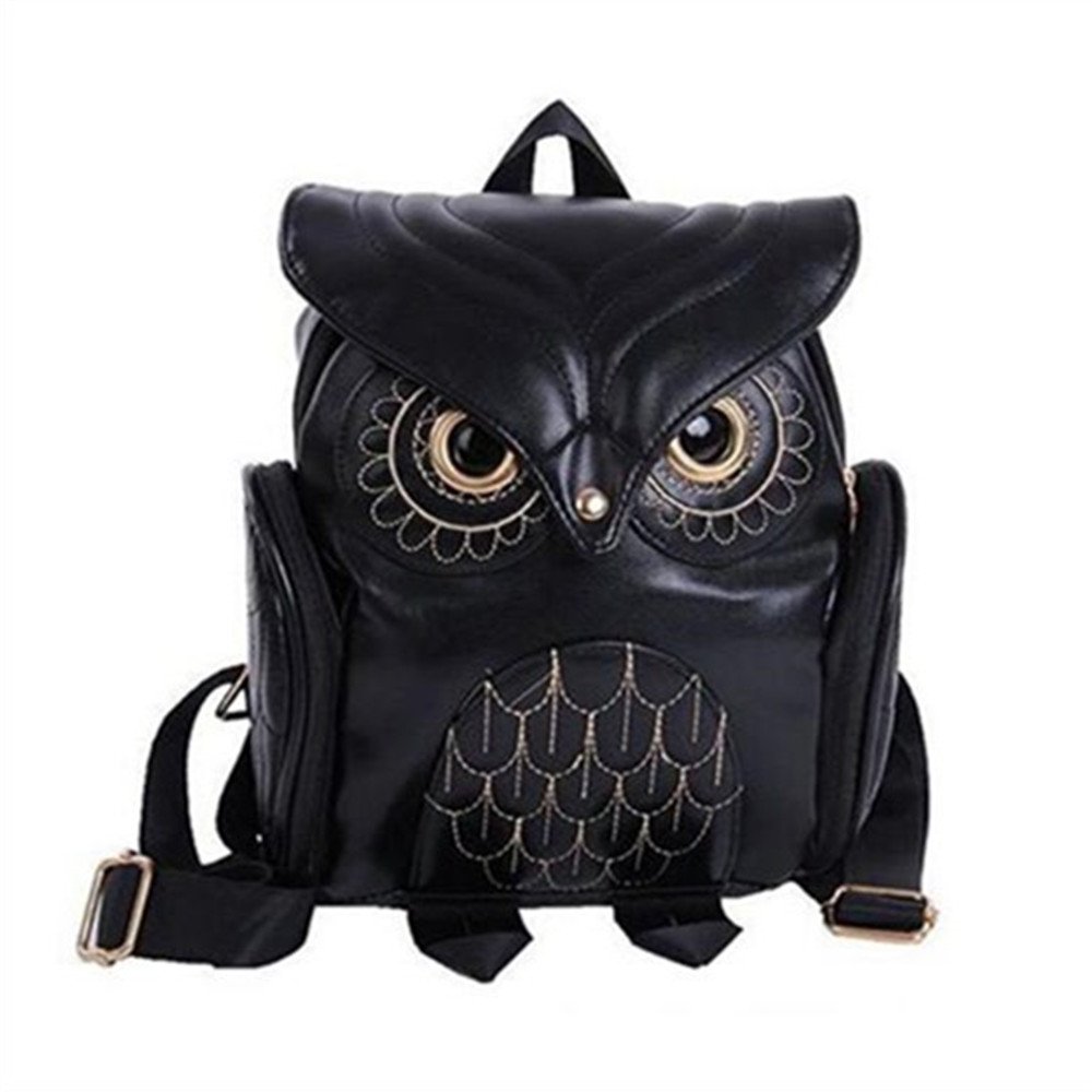 Bolso De Cuero De La PU De La Muchacha De La Mochila De La Forma del Búho De La Historieta De La Manera Mini