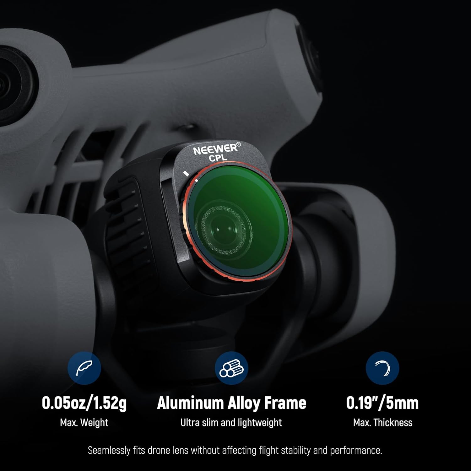 NEEWER Variable ND Filter Set Compatible with DJI Mini 4 Pro, 4 Pack ND2-ND32 (1-5 Stops)/ND64-ND512 (6-9 Stops) Limited VND/CPL/UV Filter, Multi Coated HD Optical Glass/Aluminum Frame