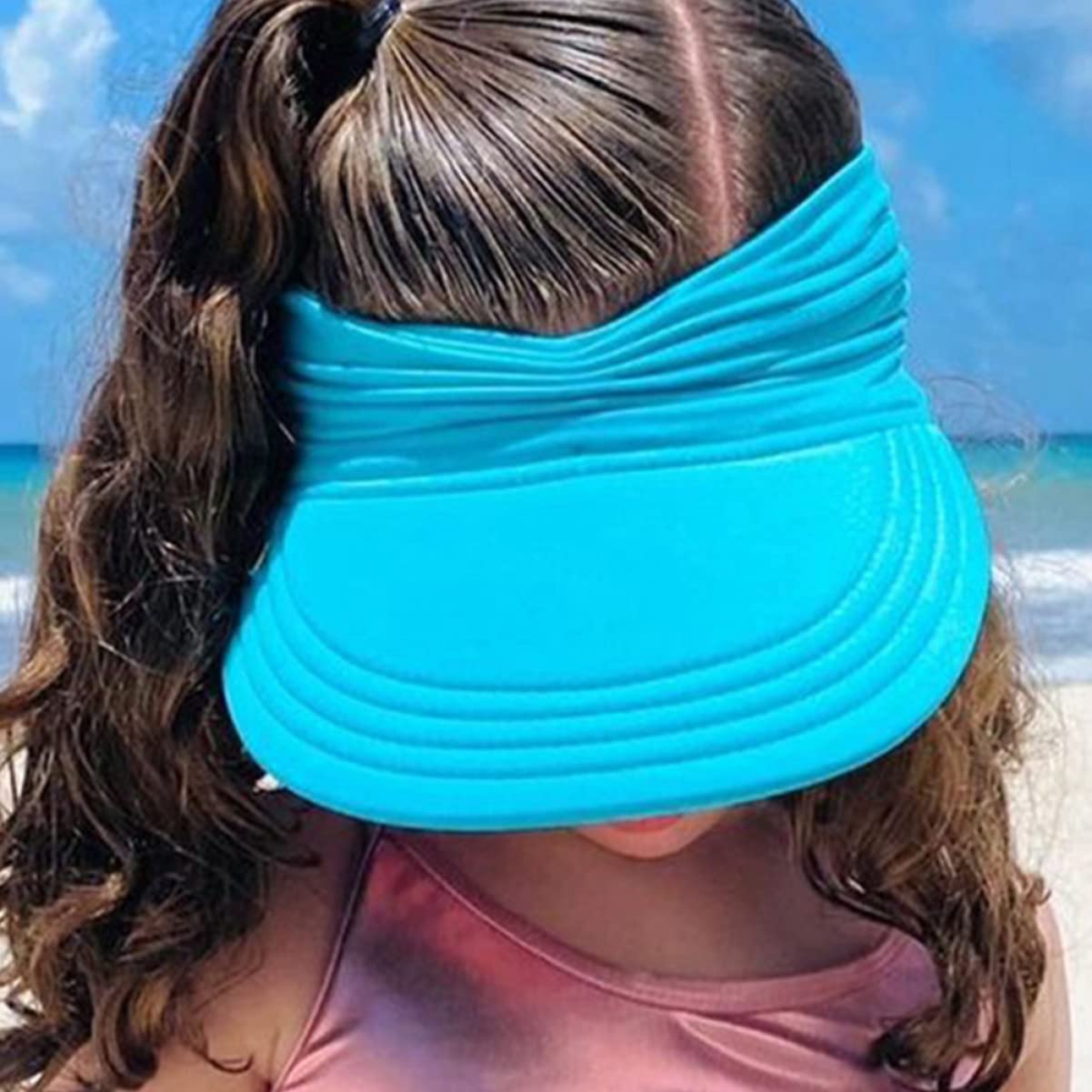Sombrero De Sol De Bebé Gorras De Playa para Sombrero para El Sol para Bebé Sombrero Al Aire Sombreros De Verano para Mujer Playa Gorros De Sky-Blue Nylon