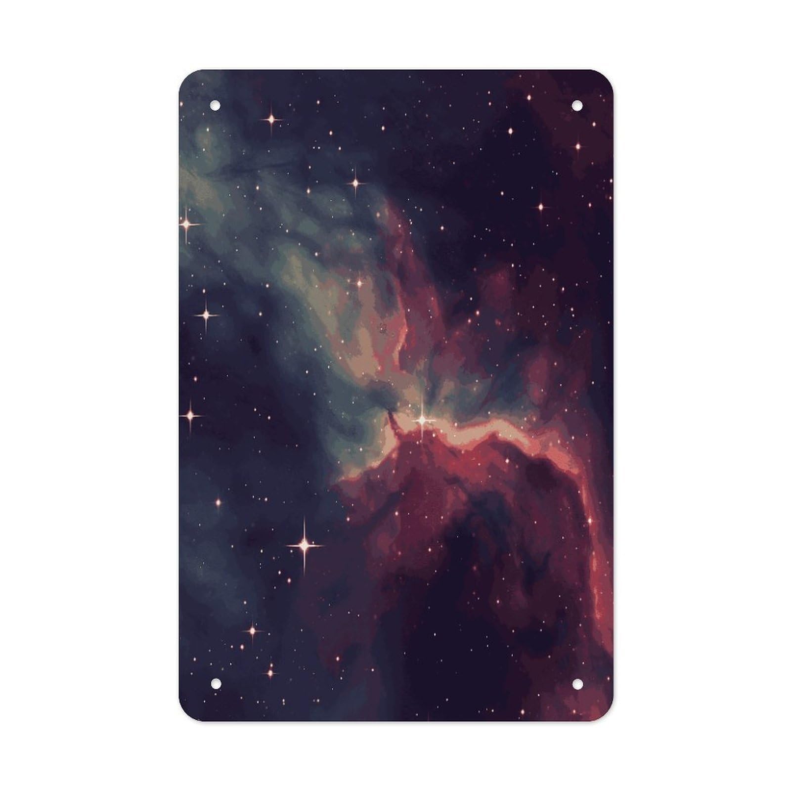 LDGSUPH Star Field in Deep Space Wall Art Prints Folded Edge Iron Sheet Painting with Holes for Wall Prints Decorative Picture Metal Signboard Decor Painting for Outdoor Indoor Wall Decor