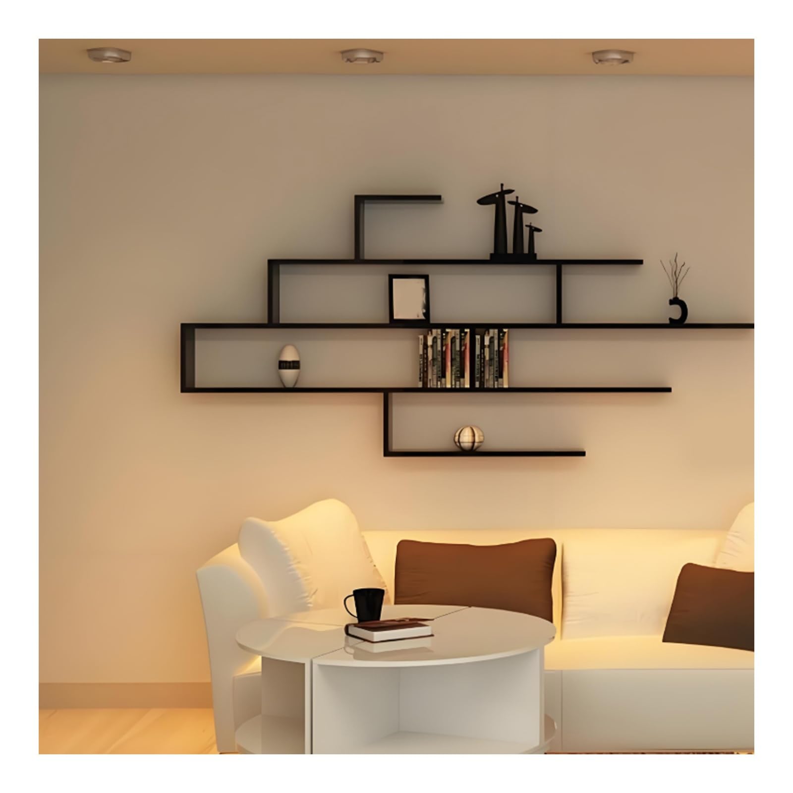 Mensola sospesa in legno, da parete, decorativa, per soggiorno, camera da letto e altro ancora, elegante mensola da parete in legno (160 cm x 20 cm x 80 cm)