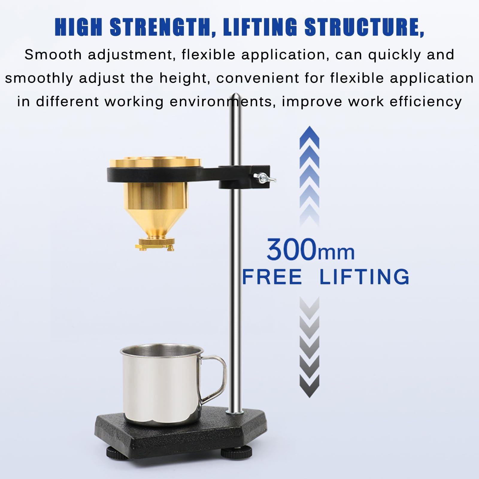 Viscosimetro per Vernici con Tazza di Flusso in Ottone, Tester di viscosità dei liquidi, Diametro ugello di Flusso 4 mm, Supporto Regolabile e cronometro, Tazza Ford di Flusso