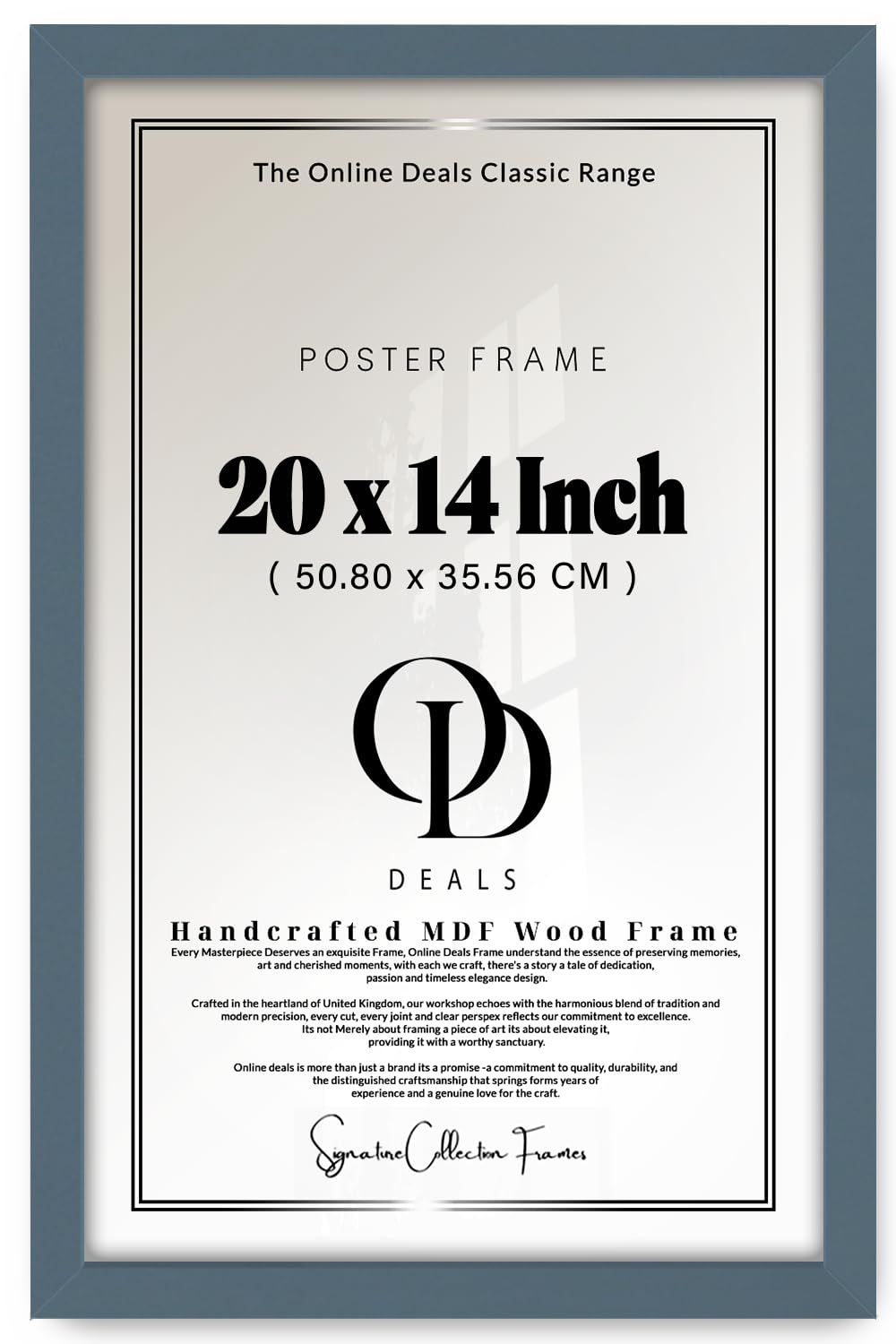 Od Deals Dark Grey — 20 X 14 Inch Poster Frame | Clear Perspex For Artwork And Photos, Vertical And Horizontal Orientation, Wall And Table Display, Ideal For Living Rooms (50.80 X 35.56 Cm)