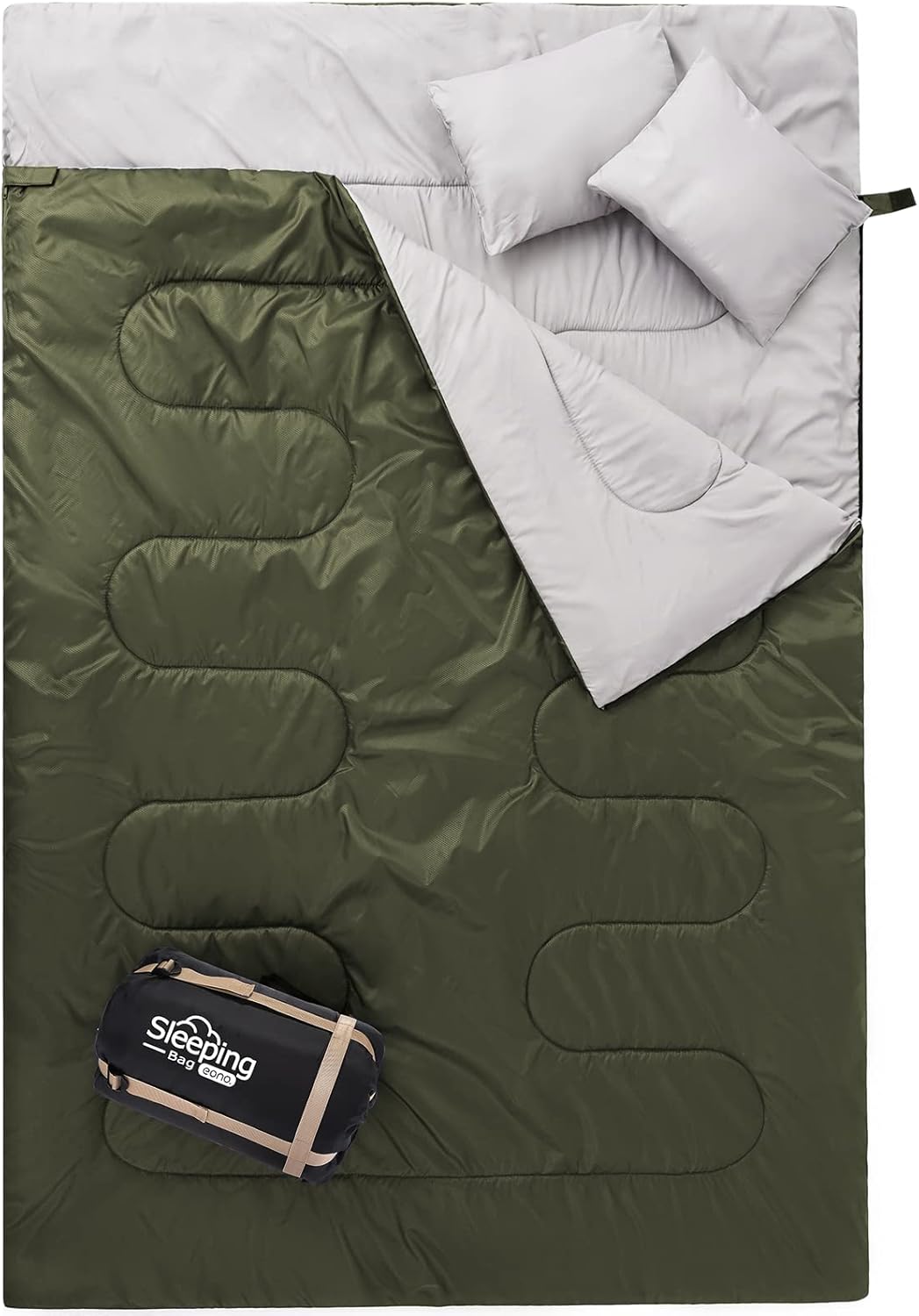 Amazon Brand - Eono Sacos de Dormir Rectangulares, Compacto, Ligero e Impermeable, para Adultos y Adolescentes, Ideal para Actividades al Aire Libre, Senderismo, Camping y Viajes con Mochila