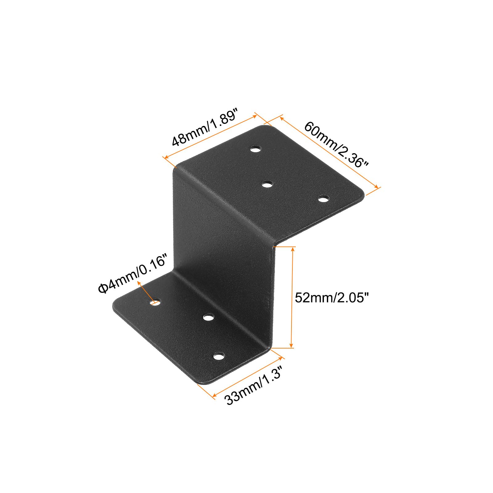 QUARKZMAN 10pz Staffe a Z, Profilo a Doppio Angolo in Ferro, Staffa Angolare, Connettore per Legname per Mobili da Scaffale, Gazebo, 3.2"x2.36"x2", Nero