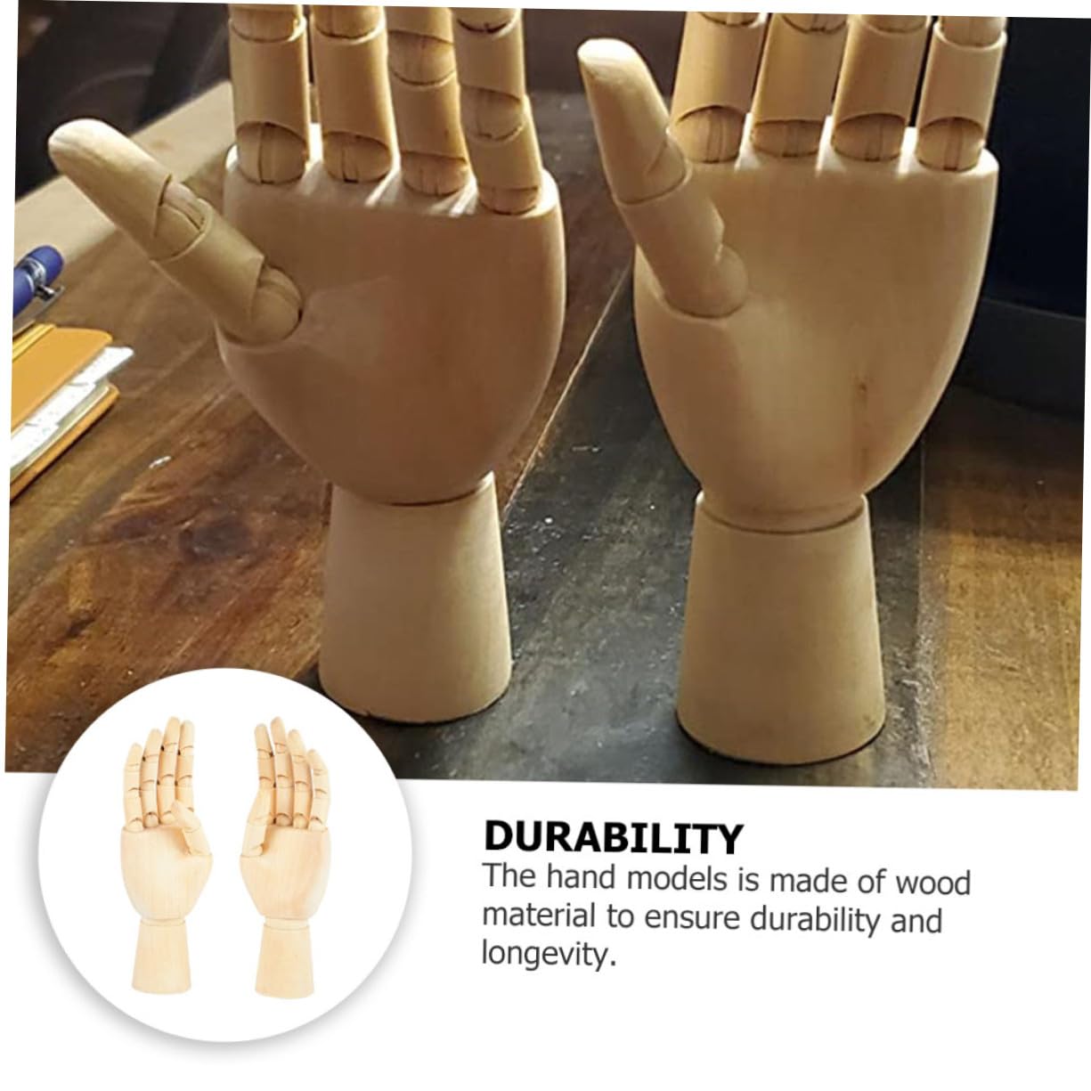 Modèle Articulé en Mobile de Main Articulation Bois , 2 Pièces , Mannequin