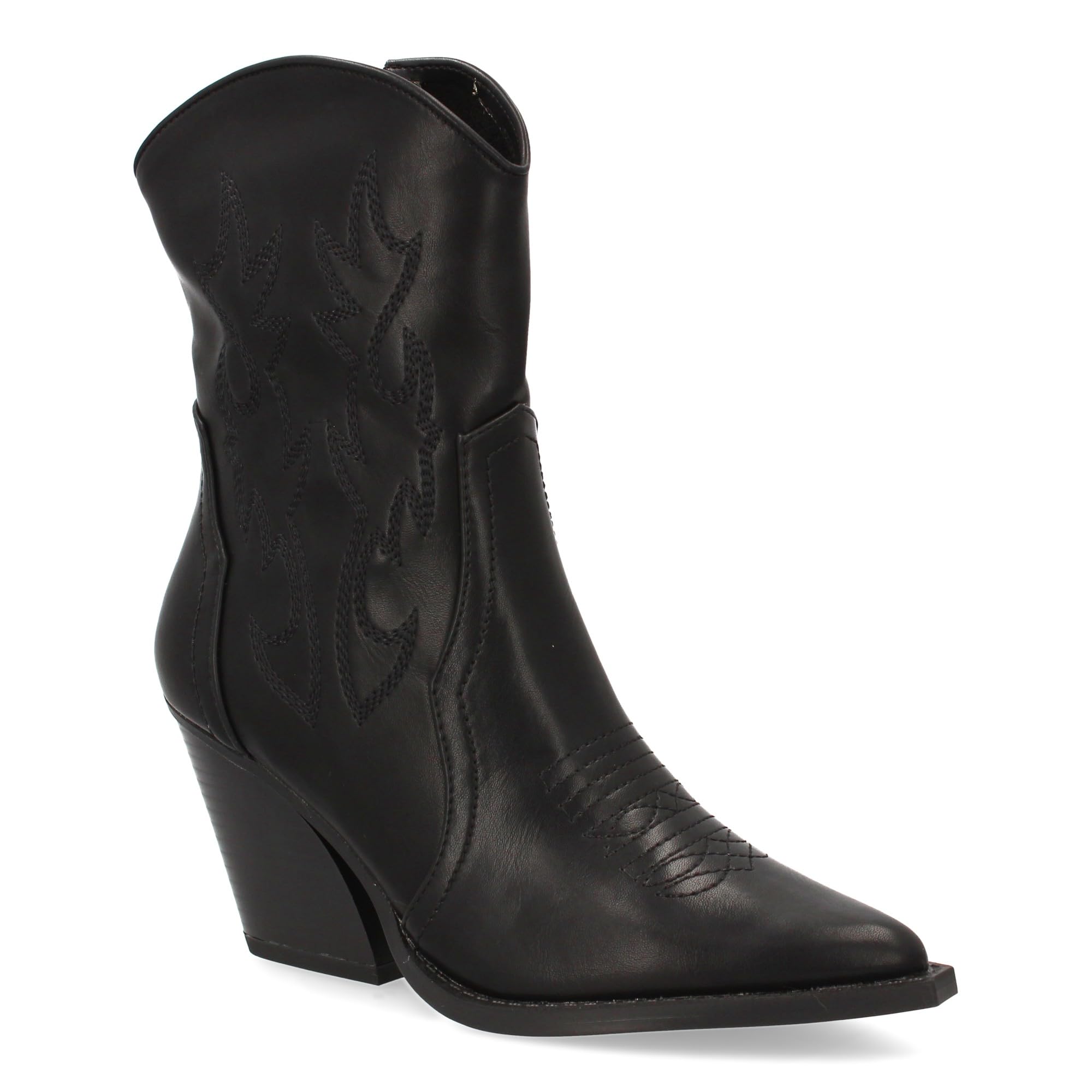 Botin Campero con Tacon, Comodos, Diseno con Bordado en Cana y Empeine y Cierre de Cremallera. Otono Invierno.