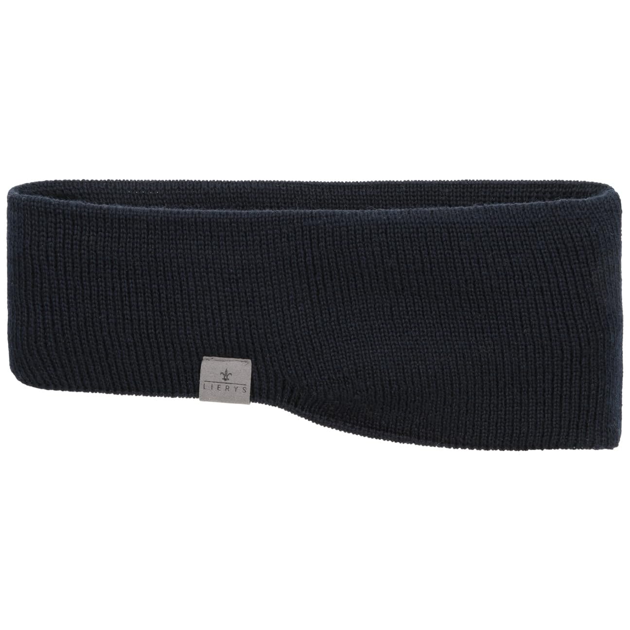 Lierys Fine Merino Headband Womens/Mens (7.5-10 cm wide) - Made in Germany - triple-layer knitted band with merino wool - Ear muffs lined with cotton - One size 53-60 cm - Autumn/Winter blue One Size