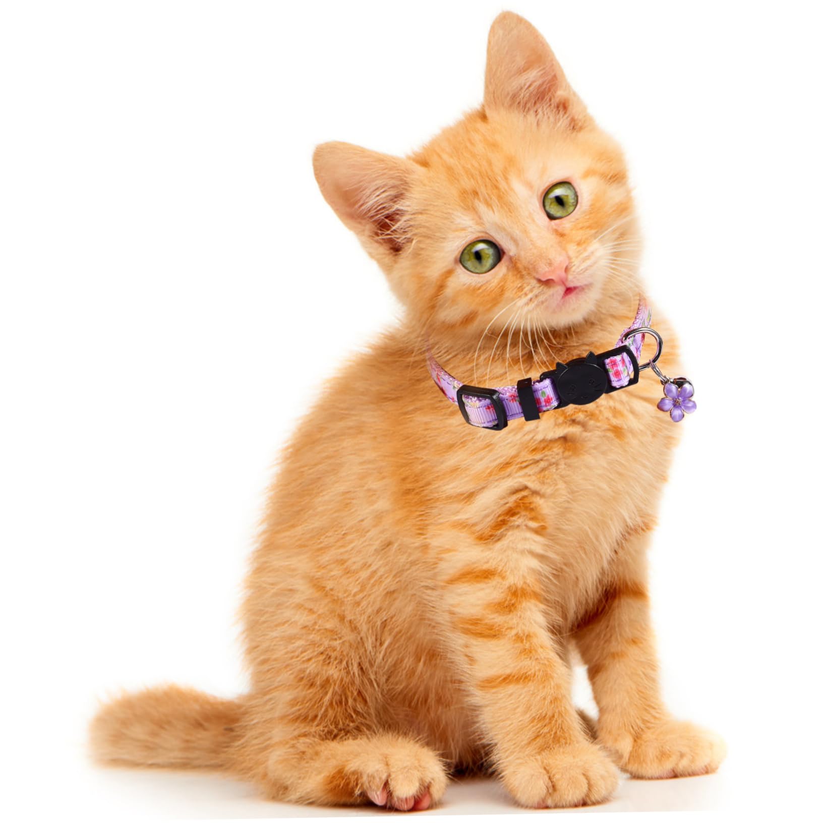 FOMIYES 3 Juegos De Collares Ajustables para Gatos Y Gatitos con Estampado De Flores De Seguridad para Uso Diario Navidad Cumpleaños Bodas 4 Unidades.