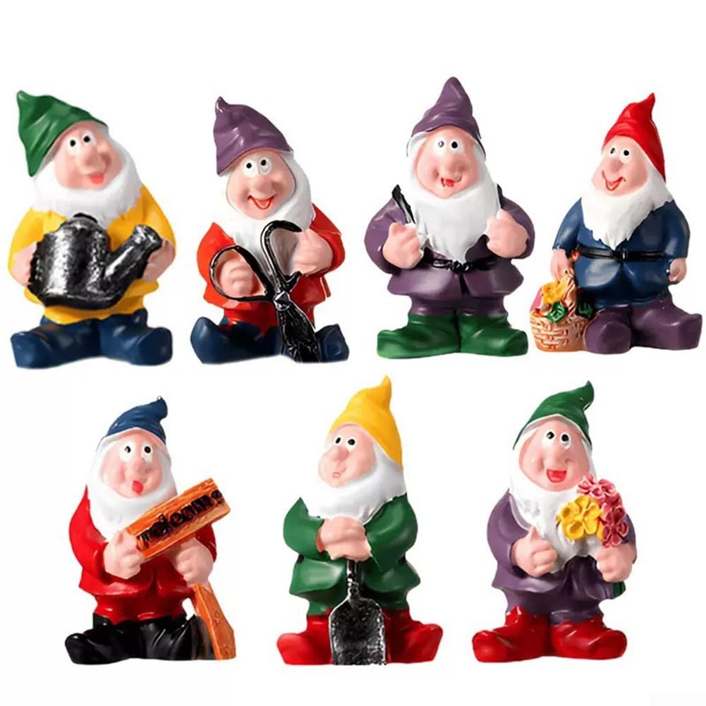 Garden gnome, resin miniature garden statue, lawn decoration, outdoor decoration