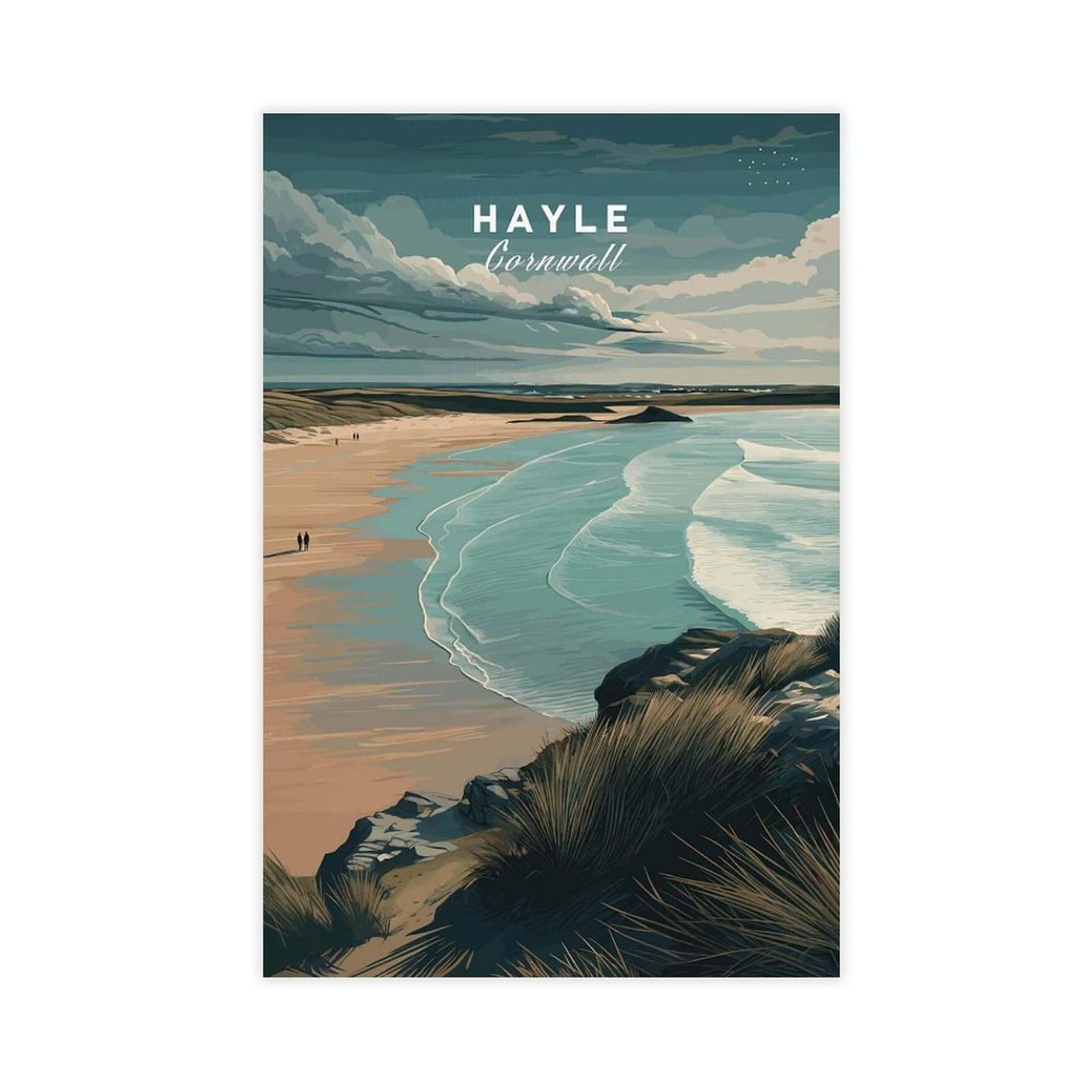 Bareronor Hayle Cornwall Coastal (2) Canvas Poster Bedroom Decor Landscape Office Room Decor Gift 12" L X 18" W
