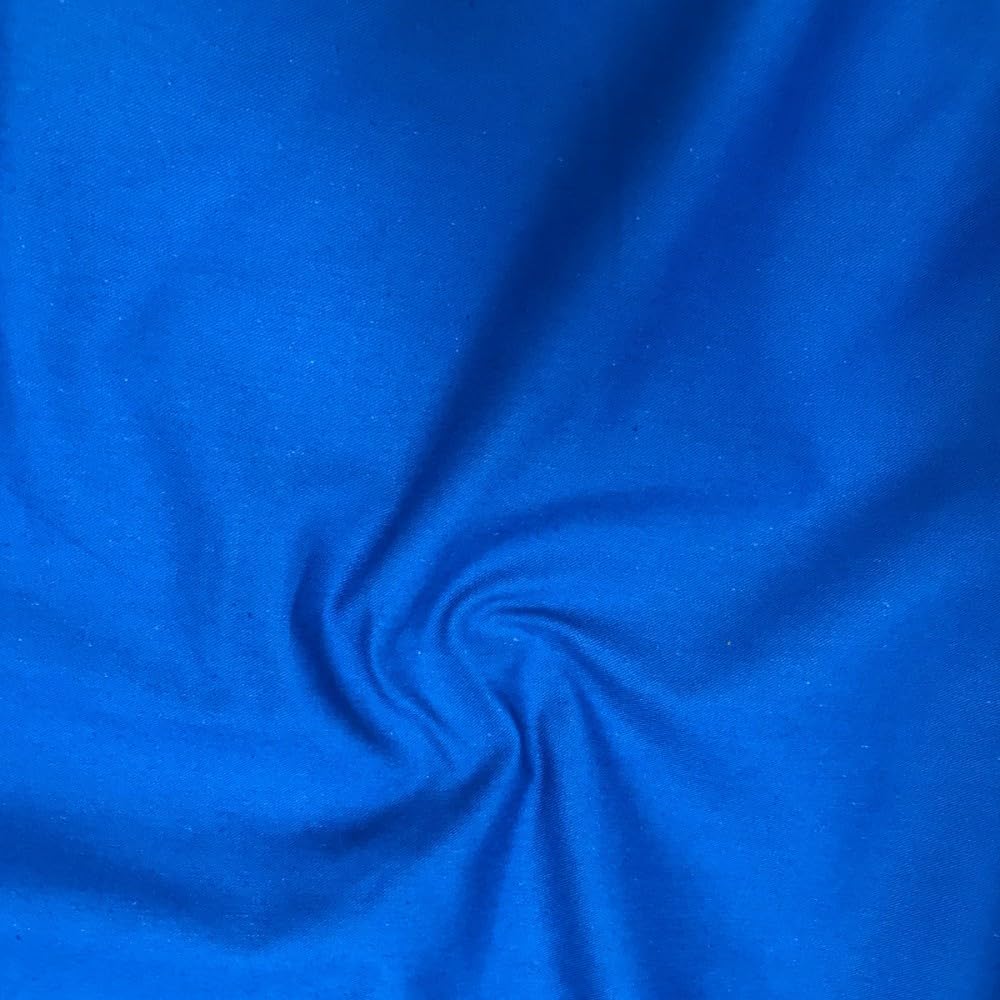 EU Fabrics Polycotton Drill Upholstery Fabric - Polyester and Cotton Blend Fabric - Dressmaking Twill Material for Workwear, Table Covers, Draping, and Uniforms (Royal, Sample 10CM X 10CM)