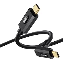 Poyiccot 90 Degree USB C Thunderbolt Cable 2FT, 80Gbps Thunderbolt 5 Cable, 240W Power, Dual 8K Display, 120Gbps Bandwith, Up Down Angle Type C Cord Compatible with iPhone16/15, Laptops, Phones