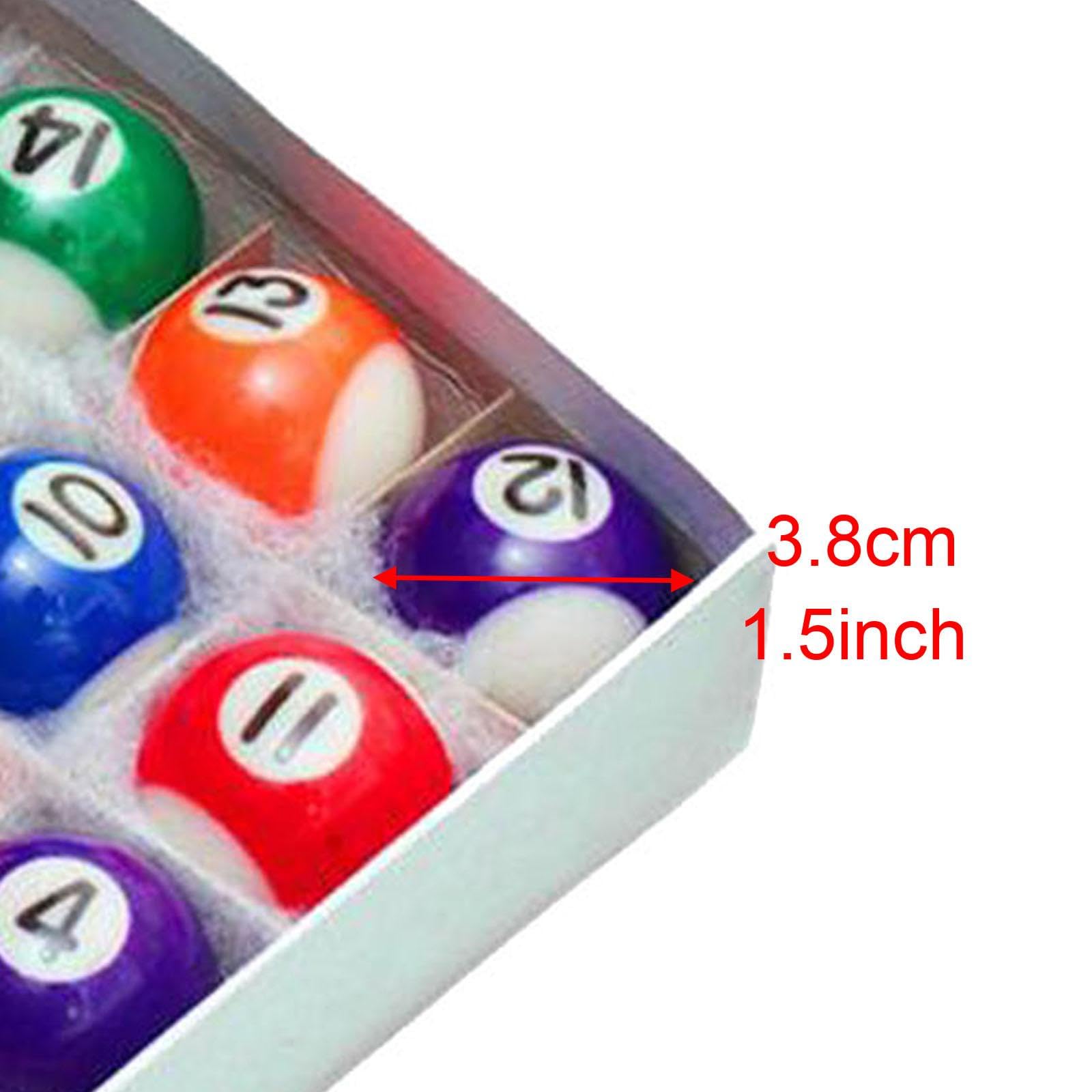 Lot de 16 Mini Boules de Billard, Accessoires de Table de Billard, Jouet pour Enfants, Ensemble Complet, Petit Ensemble de Boules de Billard pour Sall