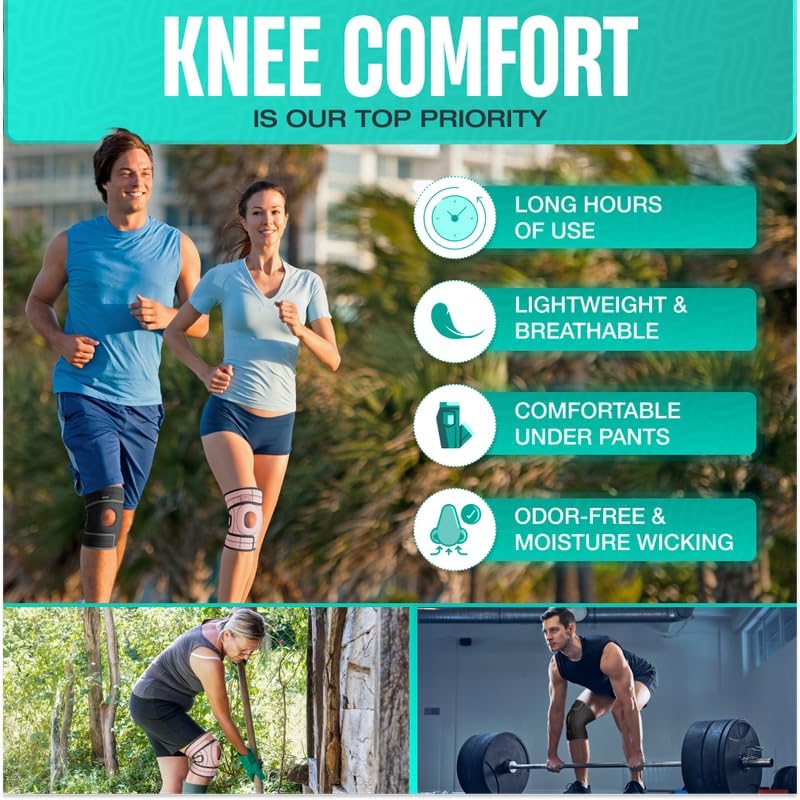 Image of Modvel ELITE Knee Brace for Men & Women - Patella Gel Pads & Side Stabilizers for ACL, Meniscus Tear, Arthritis & Injury Recovery - Maximum Support for Running, Sports & Joint Pain Relief