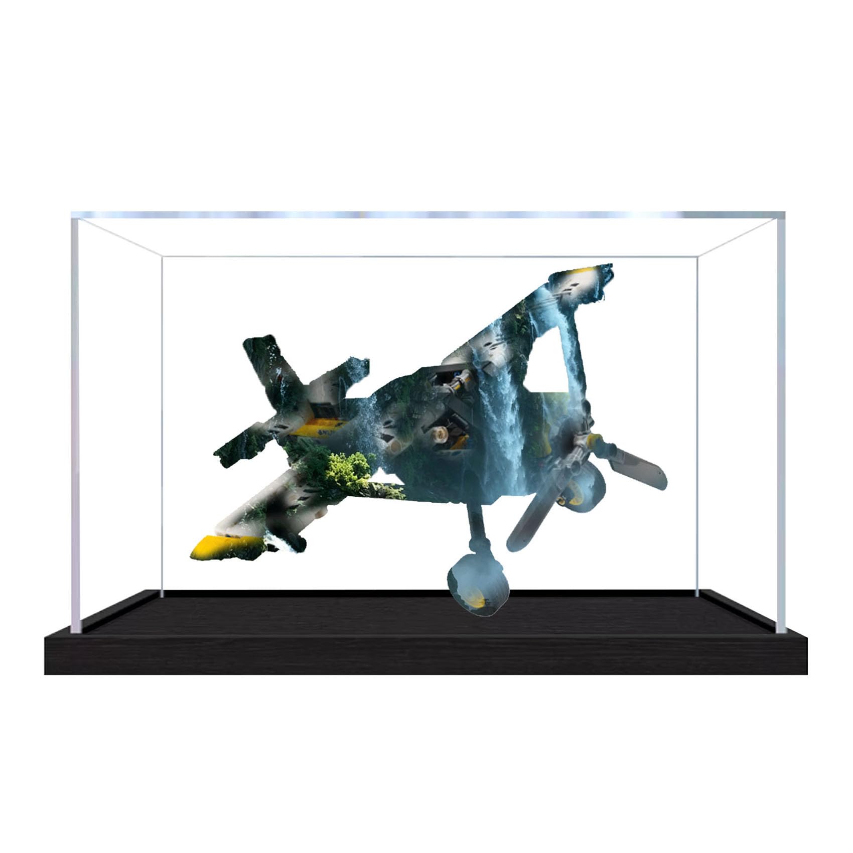 Acrylic Display Case for Le-go 42198 Jungle Plane Model, Dustproof Display Box (display box only) (StyleA 2mm)