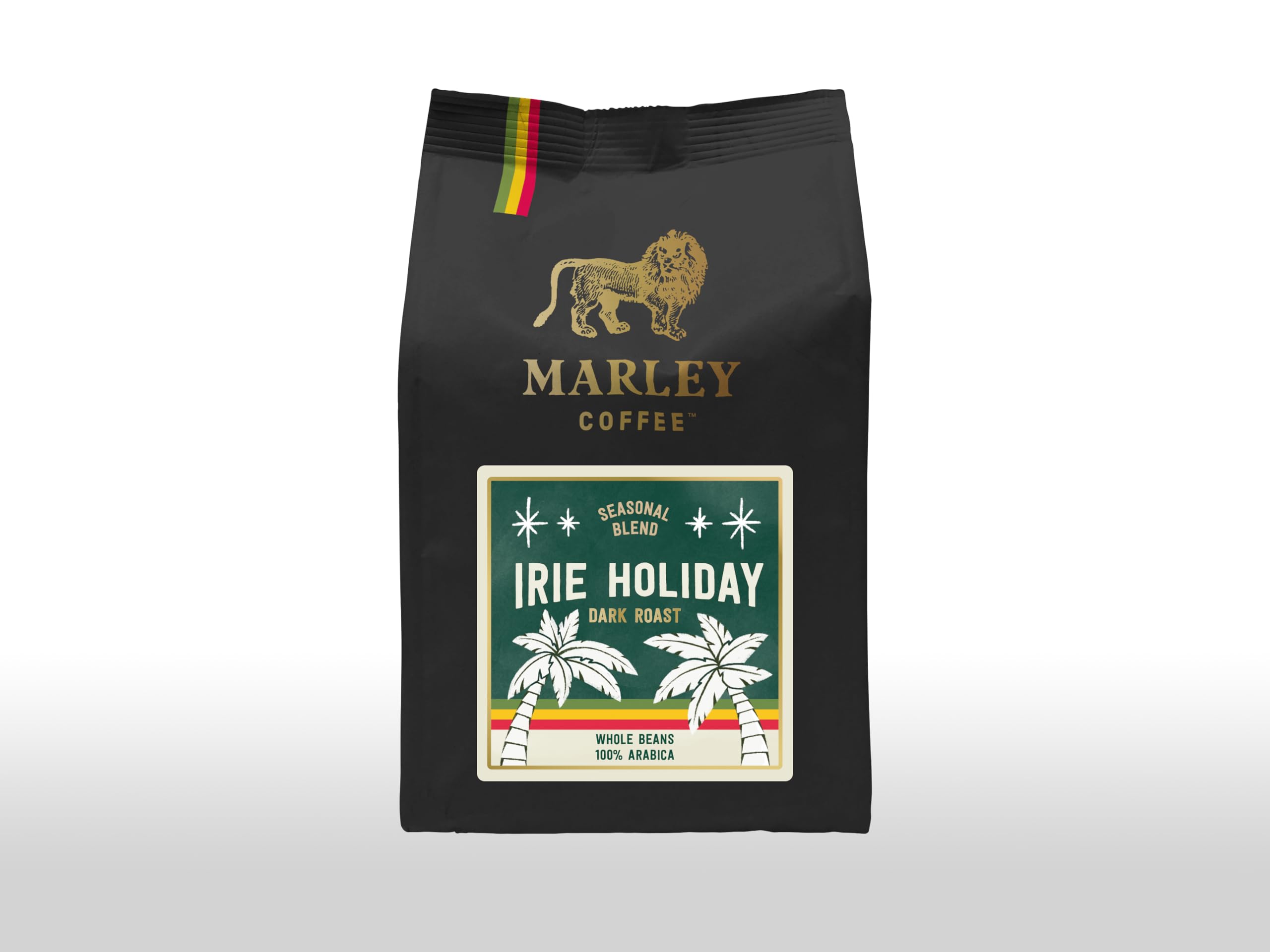 Marley Coffee Strong Dark Roast Coffee Beans 227g – Irie Holiday Seasonal Blend - From The Marley Family - V60 Filter Cafetiere French Press Grind - Rainforest Alliance Certified - Strength 5