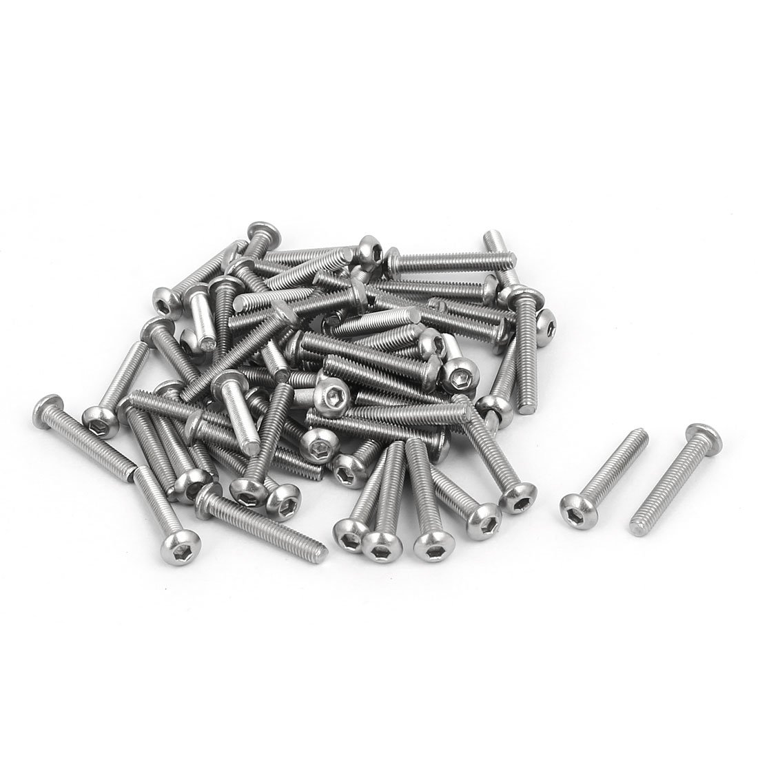 Sourcingmap M3 x 18mm 304 Stainless Steel Button Head Hex Socket Cap Screws Fastener 60PCS — image 1