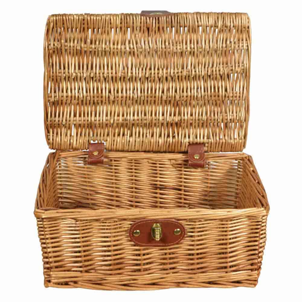 Cesta contenedor baúl de mimbre natural con asa 30 x 21 x h 13 cm
