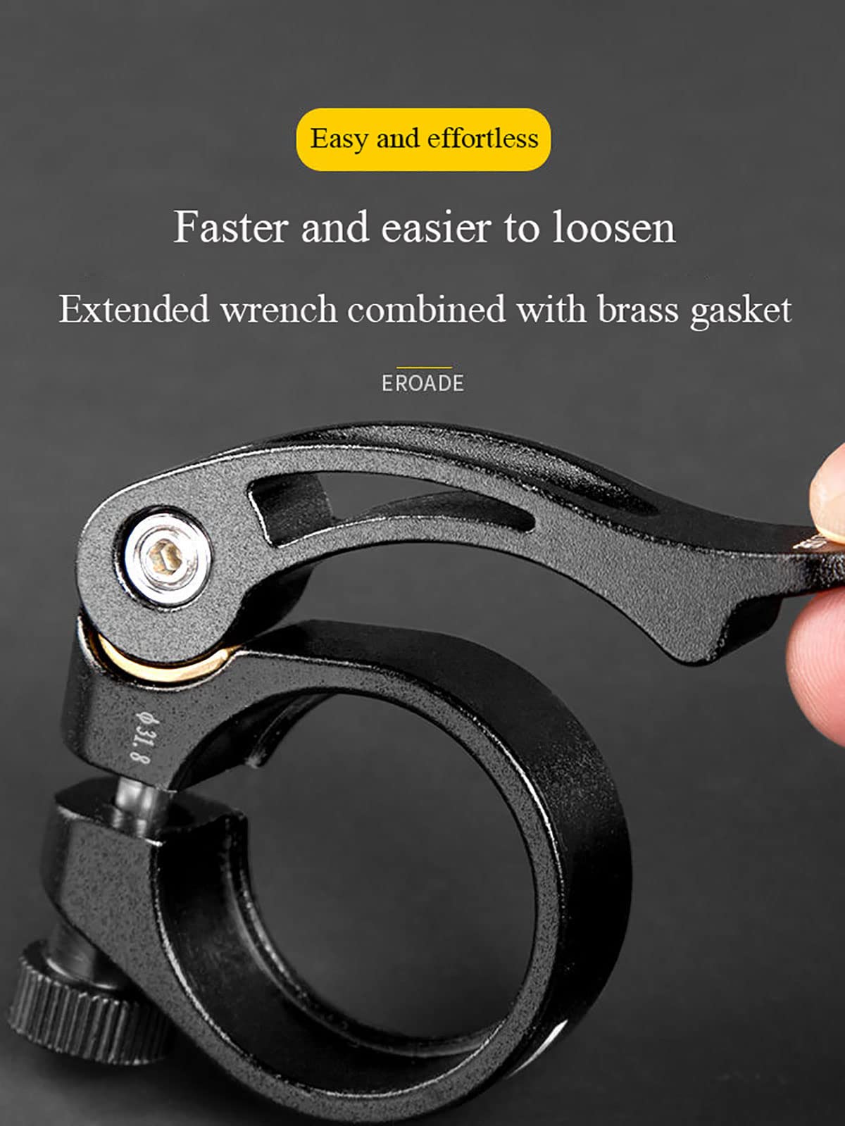 IMPALAPRO Bike Colliers de Selle pour Vélo - Collier de Serrage de Tige de Selle de Vélo - Pince Selle Velo en Alliage d'Aluminium à Dégagement Rapide pour Vélo (Noir, 31,8 mm