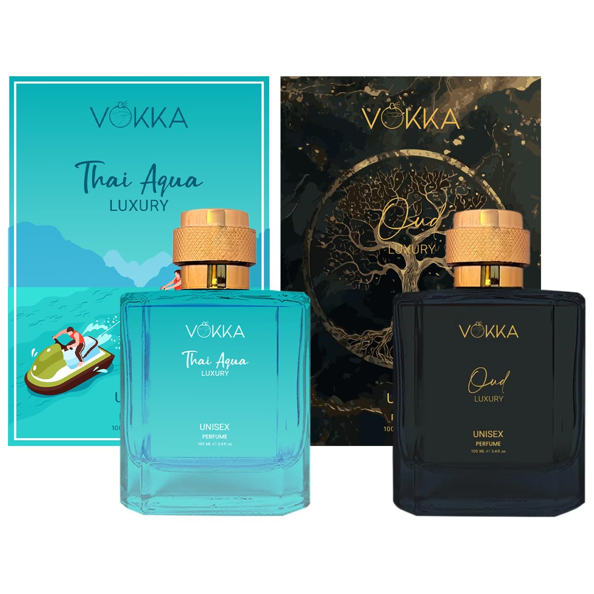 VOKKA Thai Aqua & Oud 2x100ml | Unisex Luxury Long Lasting Perfume For Men & Women | Eau De Parfum | EDP Fragrance for Gift | Travel & Skin Friendly | Notes: Aqua, Patchouli,Spicy, Sandalwood Agarwood-image-42