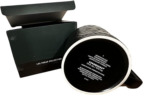 Starbucks Las Vegas Collection Limited Black Ceramic Mug 14oz in box