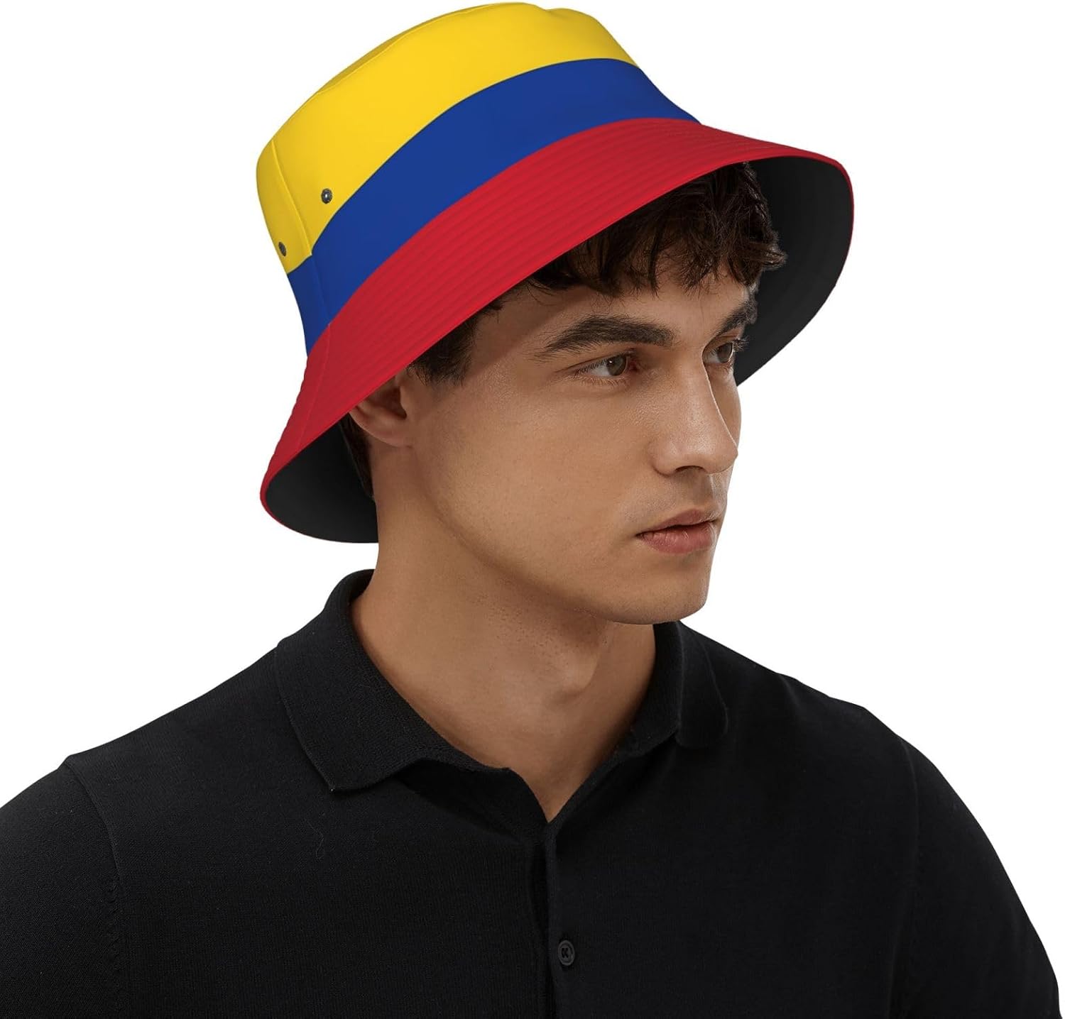 Cute Colombia Flag Bucket Hats for Women Men Packable Colombian Bucket Fisherman Hat Outdoor Summer Beach Sun Hats - Image 6