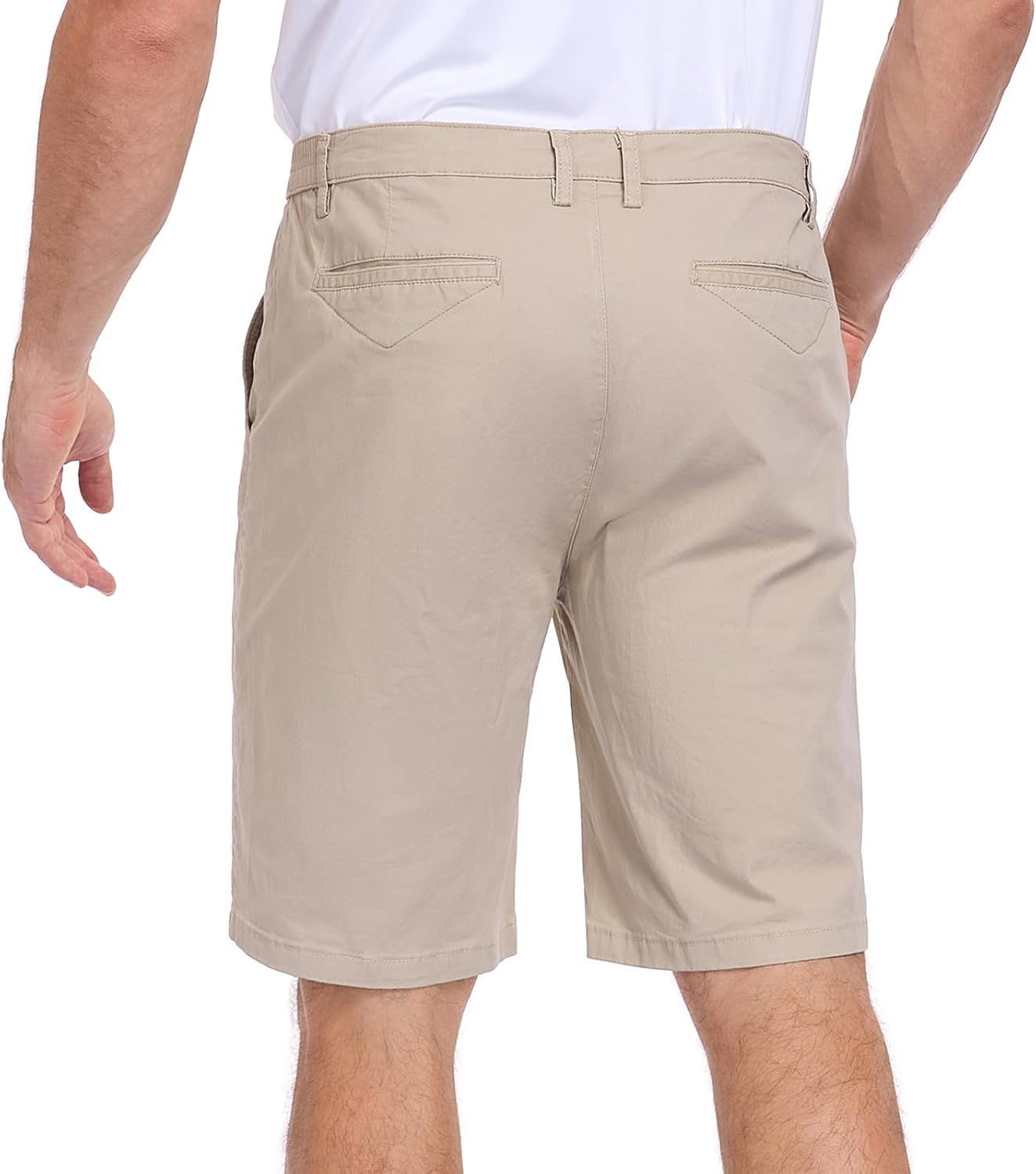Oymyakon Men's Stretch Chino Short Slim Fit 10" Inseam Flat Front Shorts Summer Cotton Casual Shorts with Pocket - Image 3