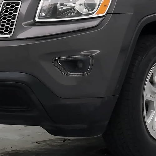 Miniatura 6 de CheroCar Cubierta de luces antiniebla delanteras de repuesto para marco de lámpara antiniebla accesorios para Jeep Grand Cherokee 2018-2020 negro