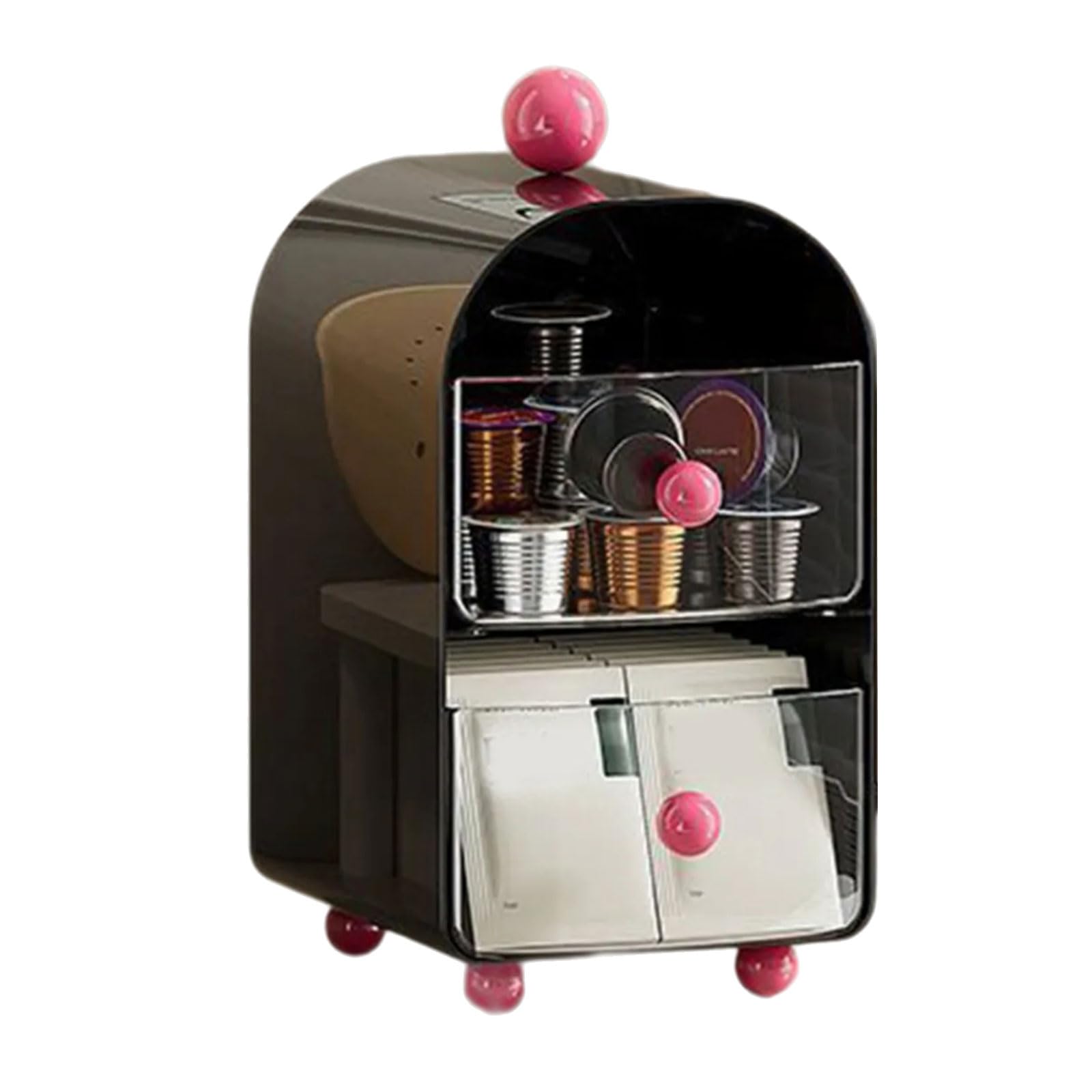 Stackable Coffee Tea Storage Drawer with Dividers Multipurpose Countertop for Desktop Coffee Organiser