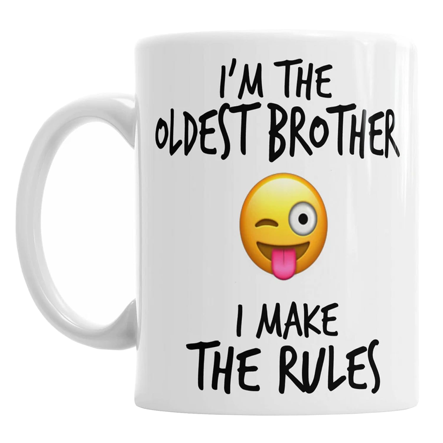 iTRONiK Mugs Family Siblings Youngest Middle Oldest Sisters Rules Funny Coffee Tea - Funny Set of Ceramic Photo Mugs (Oldest Brother)
