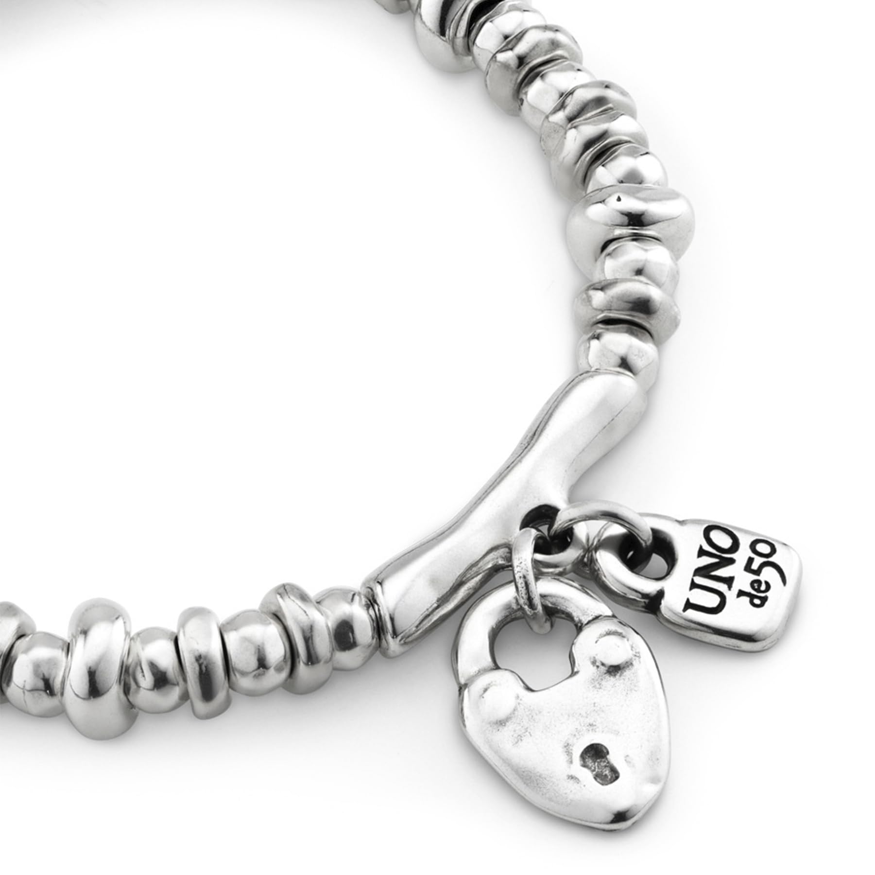 UNO de 50 - Pulsera Colección San Valentin para Mujer, Plata 925, Color Plata, Talla M, Fabricado en España