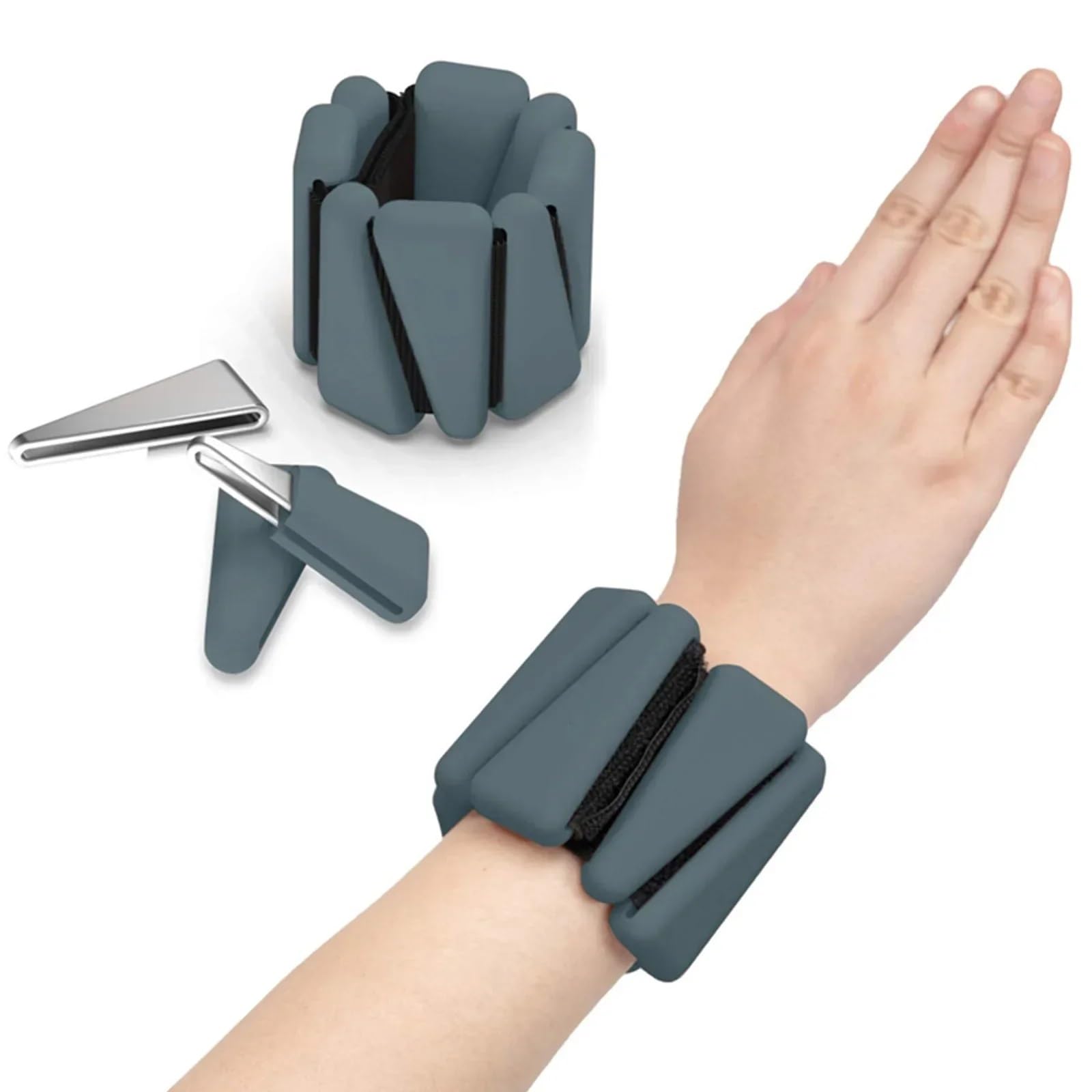 Muñequeras Con Peso Pulsera de pesas triangulares de silicona ajustable for el tobillo, de 1/2 libra, for yoga, fitness, ejercicio, correr, deportes