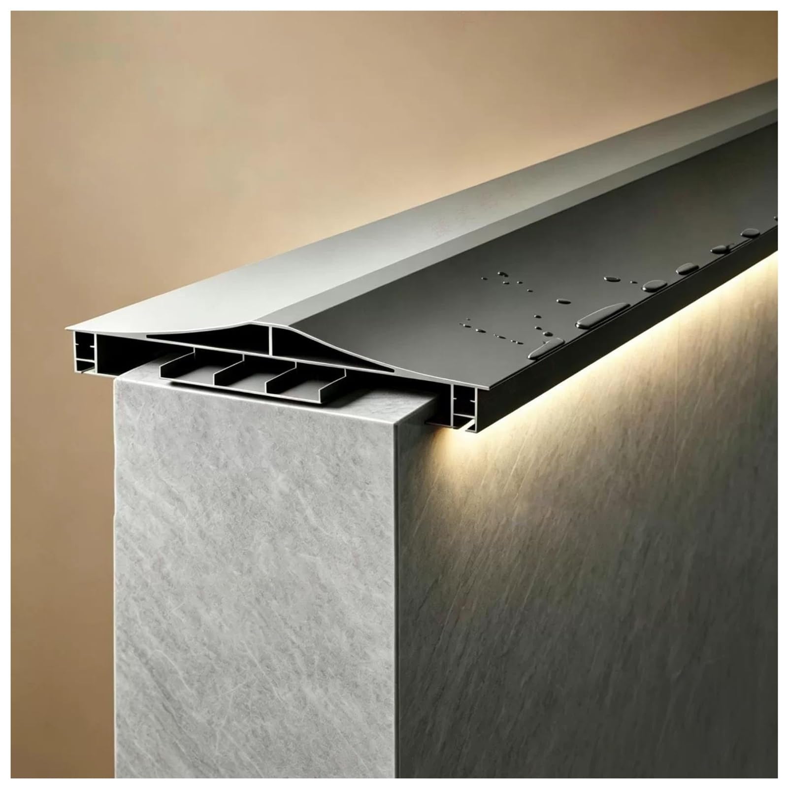 Lxlzyxsf 306Mm(12")W 3′ 4′ 5′ L Yard Wall Coping Modern Aluminum Fence Topper, Walls Protector For 6 9/16" - 12 7/16" Thick, Rainproof Sunproof Cover Board Cuttable(306Mm(12") W,5Ft(152Cm))