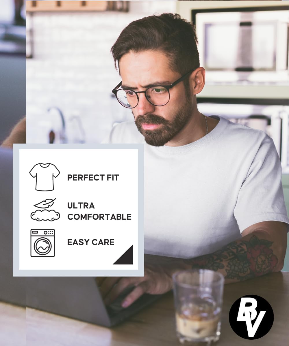 BROOKLYN VERTICAL Mens 6-Pack Crew Neck Undershirts Short Sleeve Cotton Round Neck Soft Comfortable Cotton Size S-3XL - Image 5