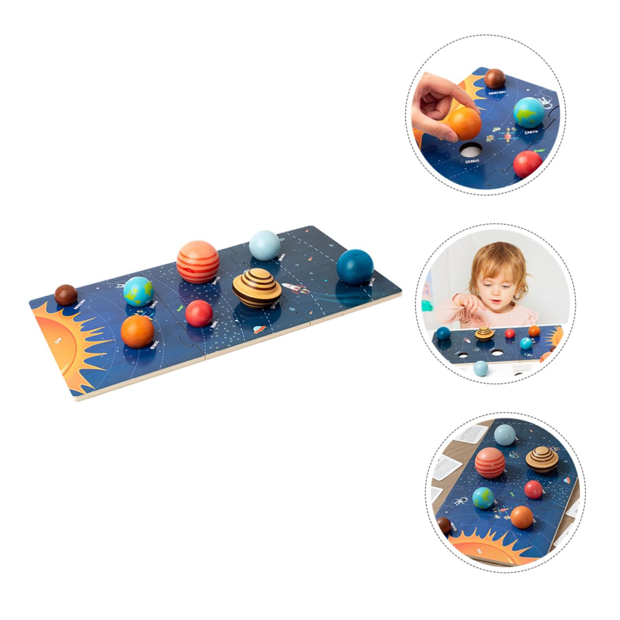Rompecabezas de Planetas Sistema Solar 1 Juego de Madera para Niños