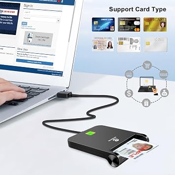 ZOWEETEK CAC Card Reader for DOD Military, Compatible Windows Mac Linux
