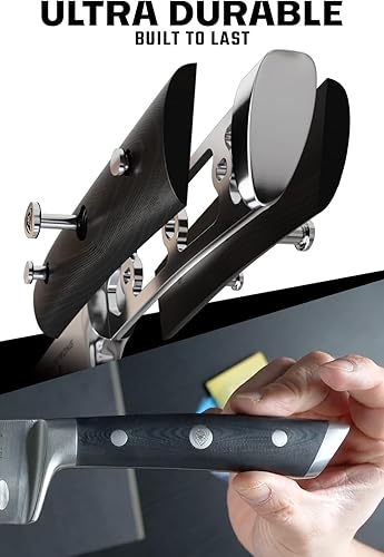 Vista 11 de DALSTRONG cuchillo Santoku - Serie Gladiator - Acero HC alemán - 7 pulgadas (180 mm)