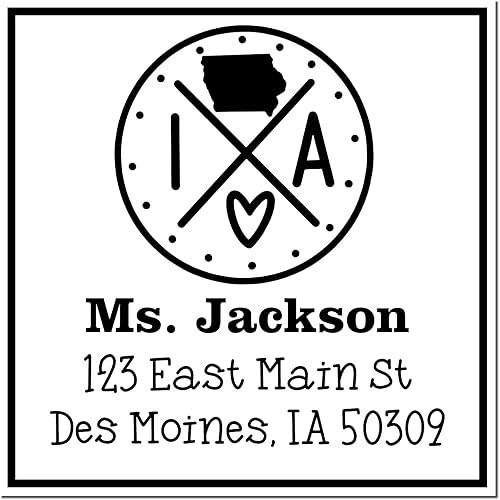 Miniatura 420 de Texas State Love - Sello de dirección cuadrado, uso con almohadilla de sellos, sello de correo de Texas, tamaño 1-5/8 pulgadas Manija