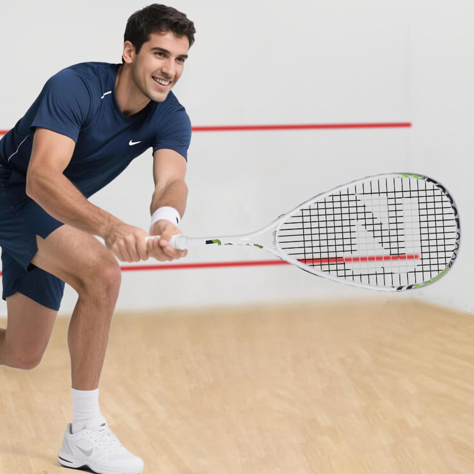 BatZoom Anfänger-Squashschläger – Leichter & Langlebiger Trainingsschläger für Erwachsene & Jugendliche, Vorbesaitet mit Komfortgriff & Dämpfung - Inklusive Tragetasche