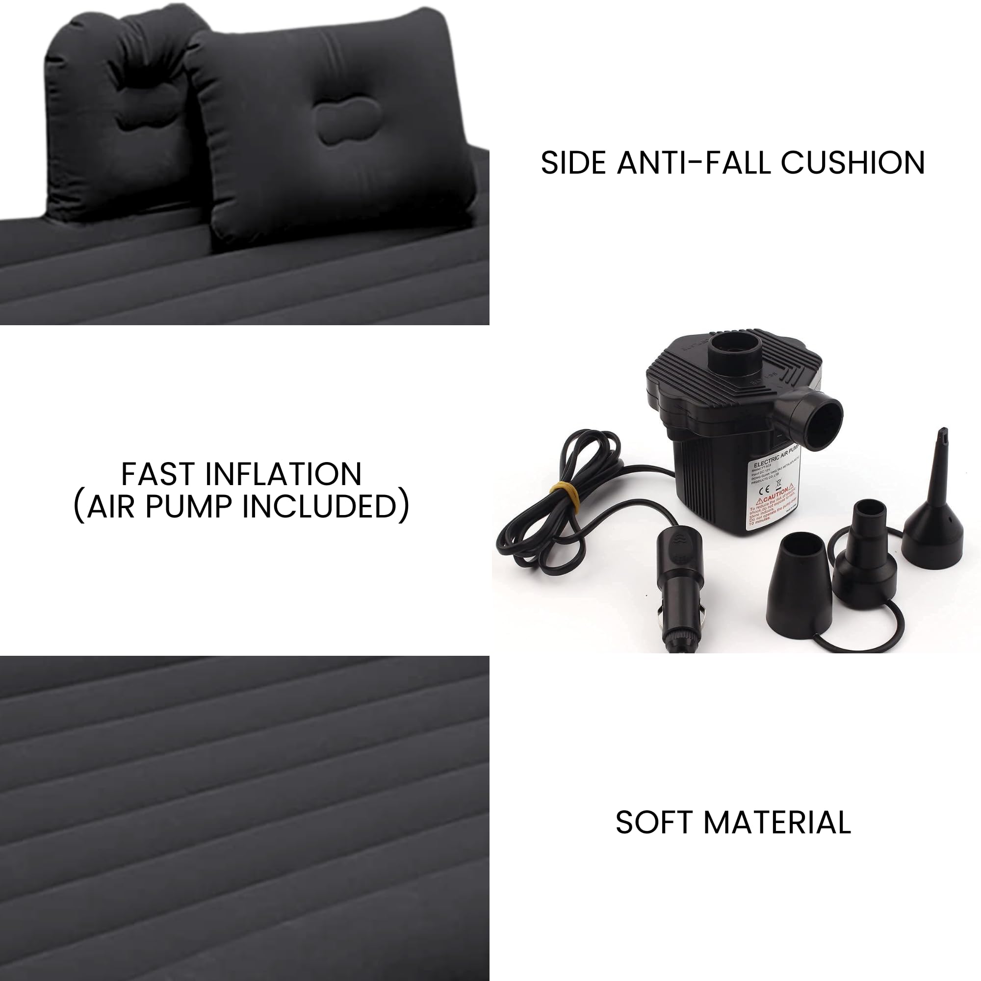 MAGIC SELECT Materasso Gonfiabile per Auto. Letto Pieghevole Portatile e Multifunzionale per Sedile Posteriore con Pompa ad Aria + 2 Cuscini. Divano ad Aria con Gonfiatore per Viaggi e Campeggio.