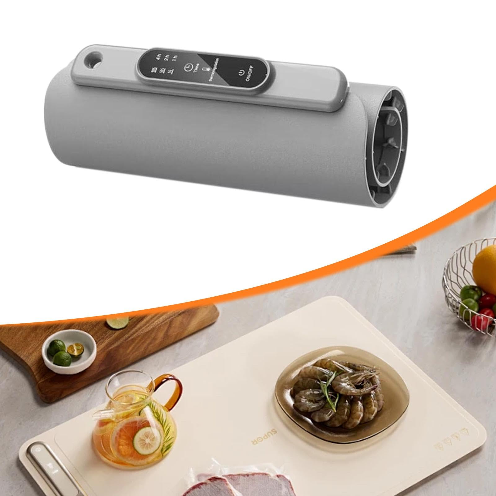 Bandeja Calefactora Eléctrica para Alimentos Alfombrilla Caliente de Silicona Flexible Control de Temperatura Ajustable Calienta Platos Portátil Fácil, Gris, Individual