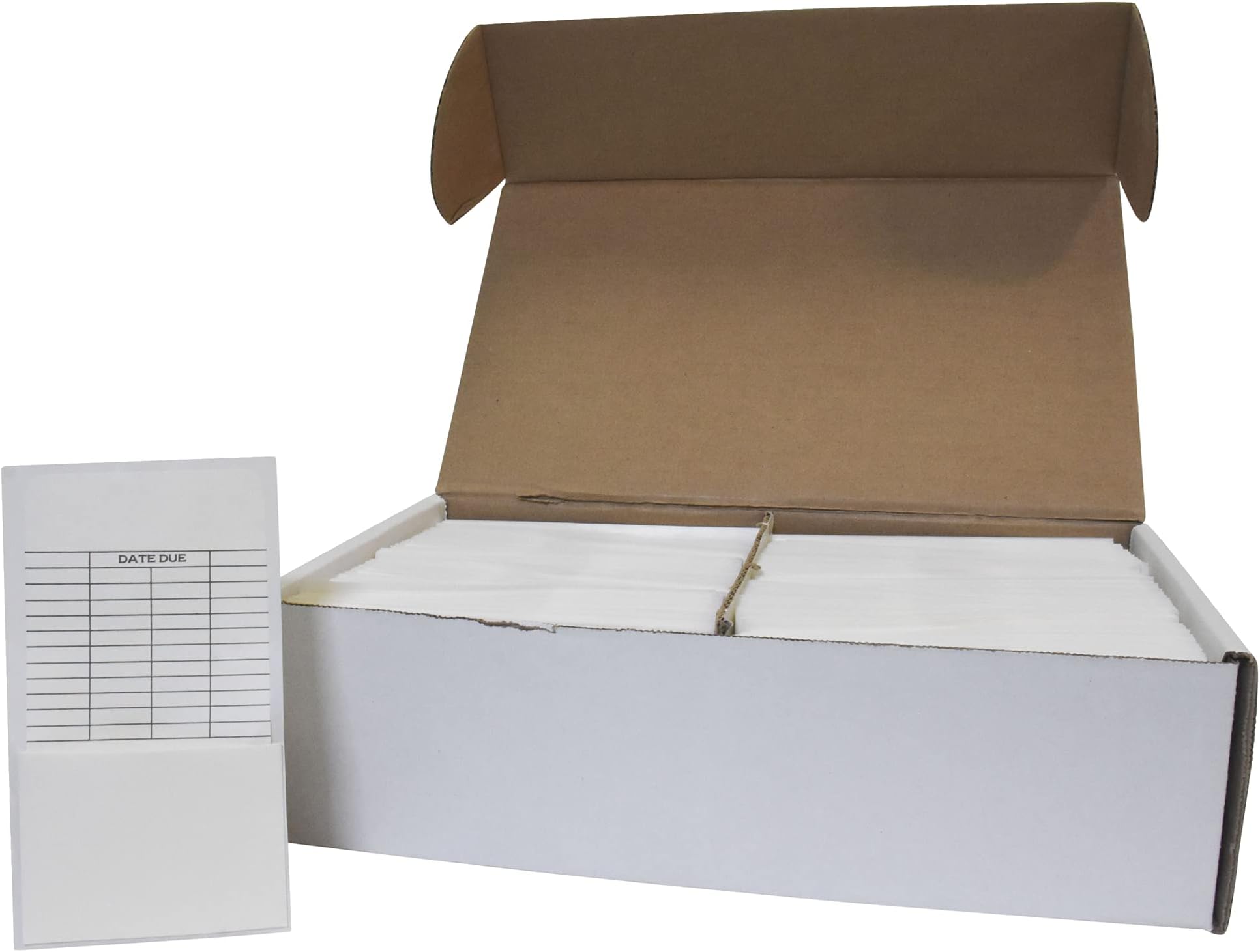 School Smart High Back Peel and Press Date Due Library Pocket with Grid, 3-1/2 x 6-1/4 Inches, Pack of 500